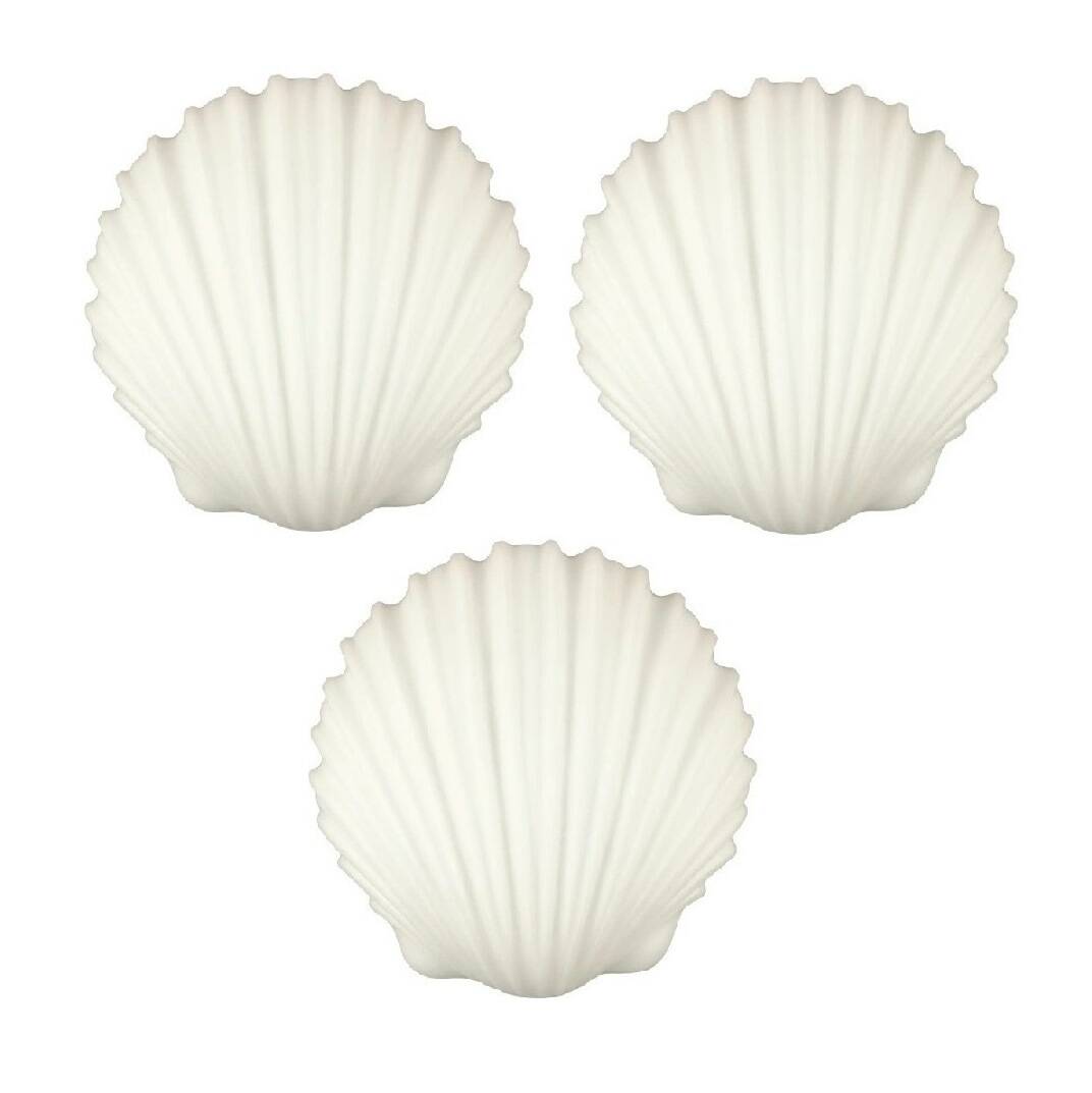 Ensemble de 3 grandes appliques murales en verre opalin en forme de coquillage, provenant du Limbourg, années 1970