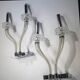 Pair of wall sconces in glass and chrome metal