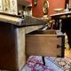 Antique French Writing Desk in Oak with Cabriole Legs, 1800s