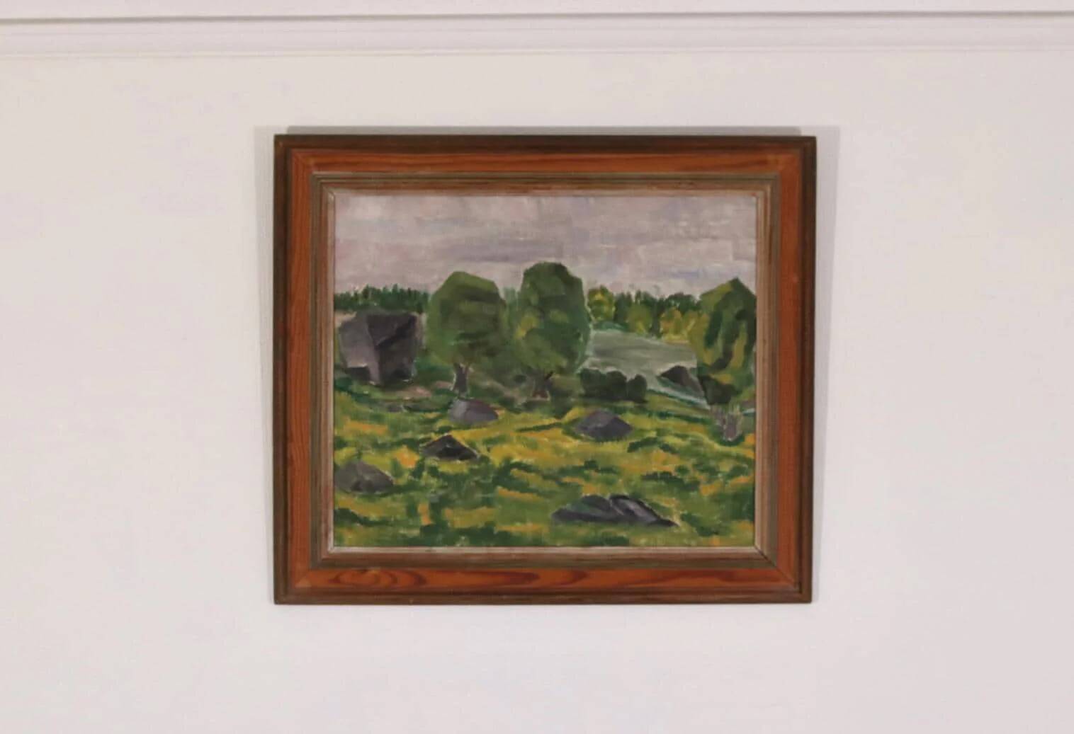 Original Swedish Oil on Panel – “Trees” by Gunnar Wärn – Signed