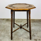 Antique wood carving table with 8 sides