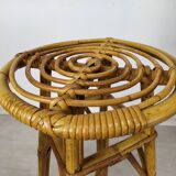 Vintage rattan bar and stools