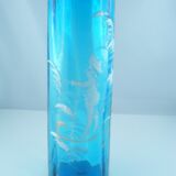 paire de vases en verre bleu