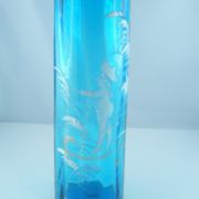 Pair of blue glass vases in the taste of Mary GREGORY