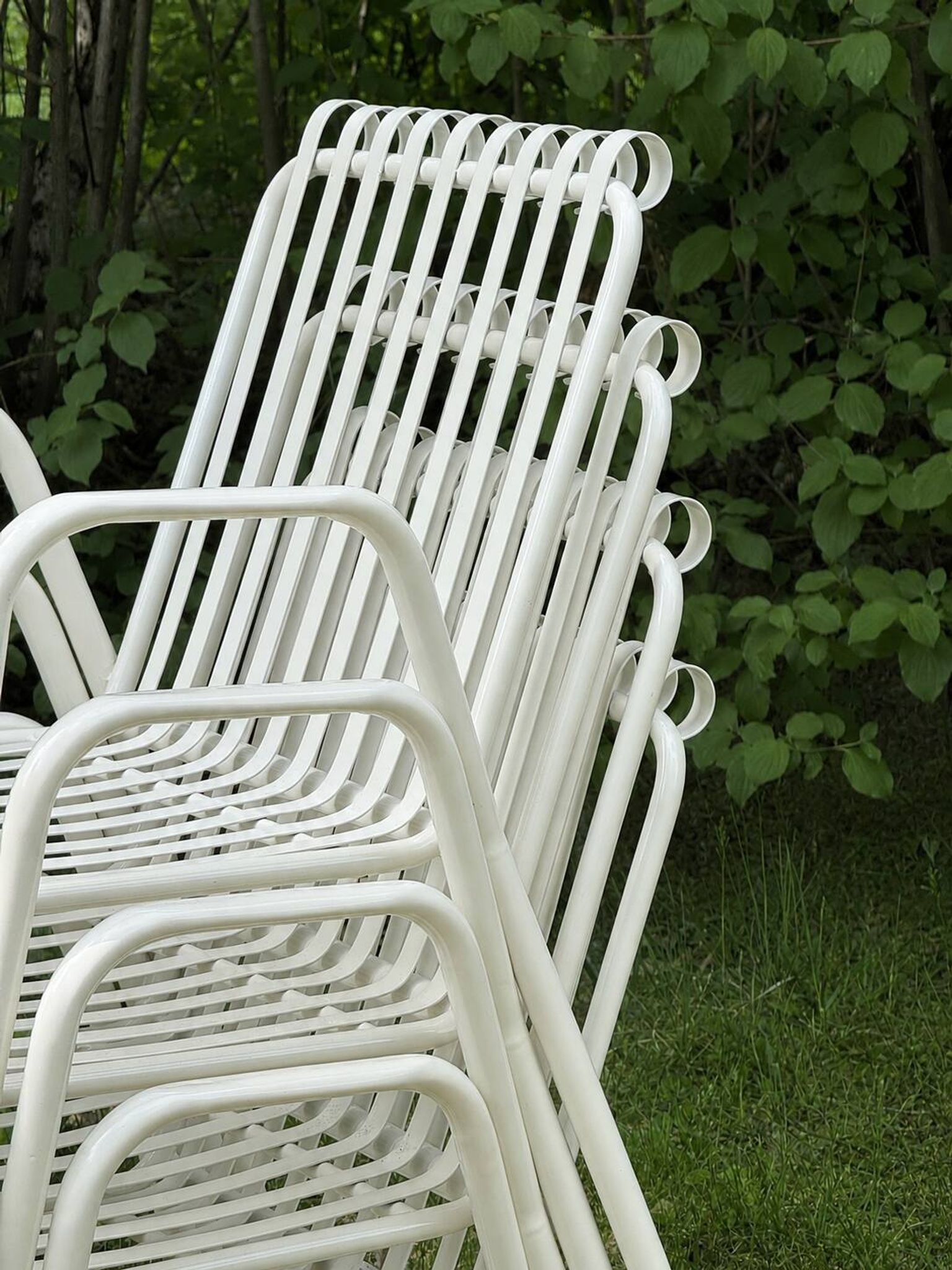 Vintage Italian 1950s metal garden chairs - set of 4