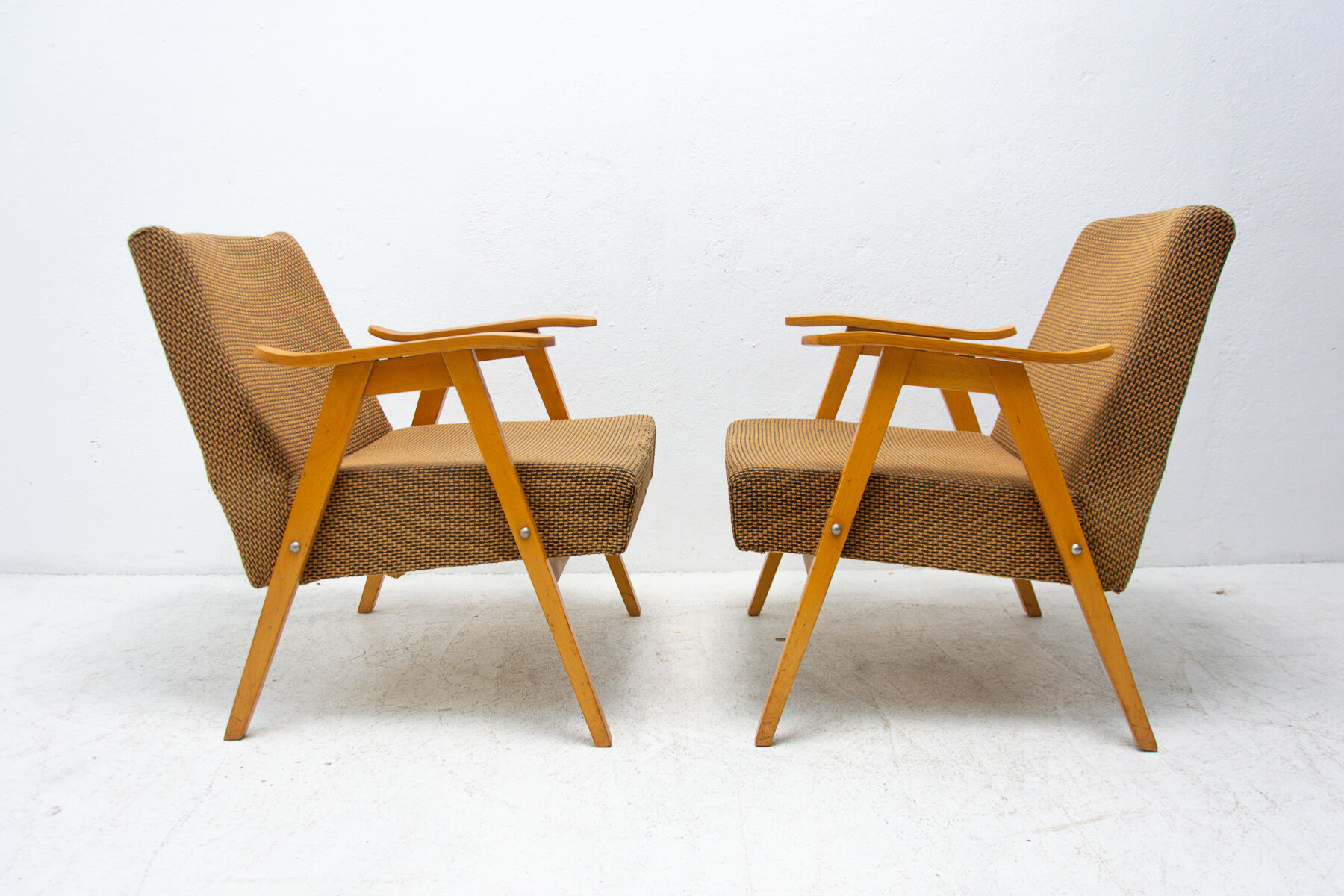 Pair of mid century Czechoslovak armchairs, 1960