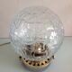 Structured glass globe lamp and metal-brass/ vintage 60s and 70s base