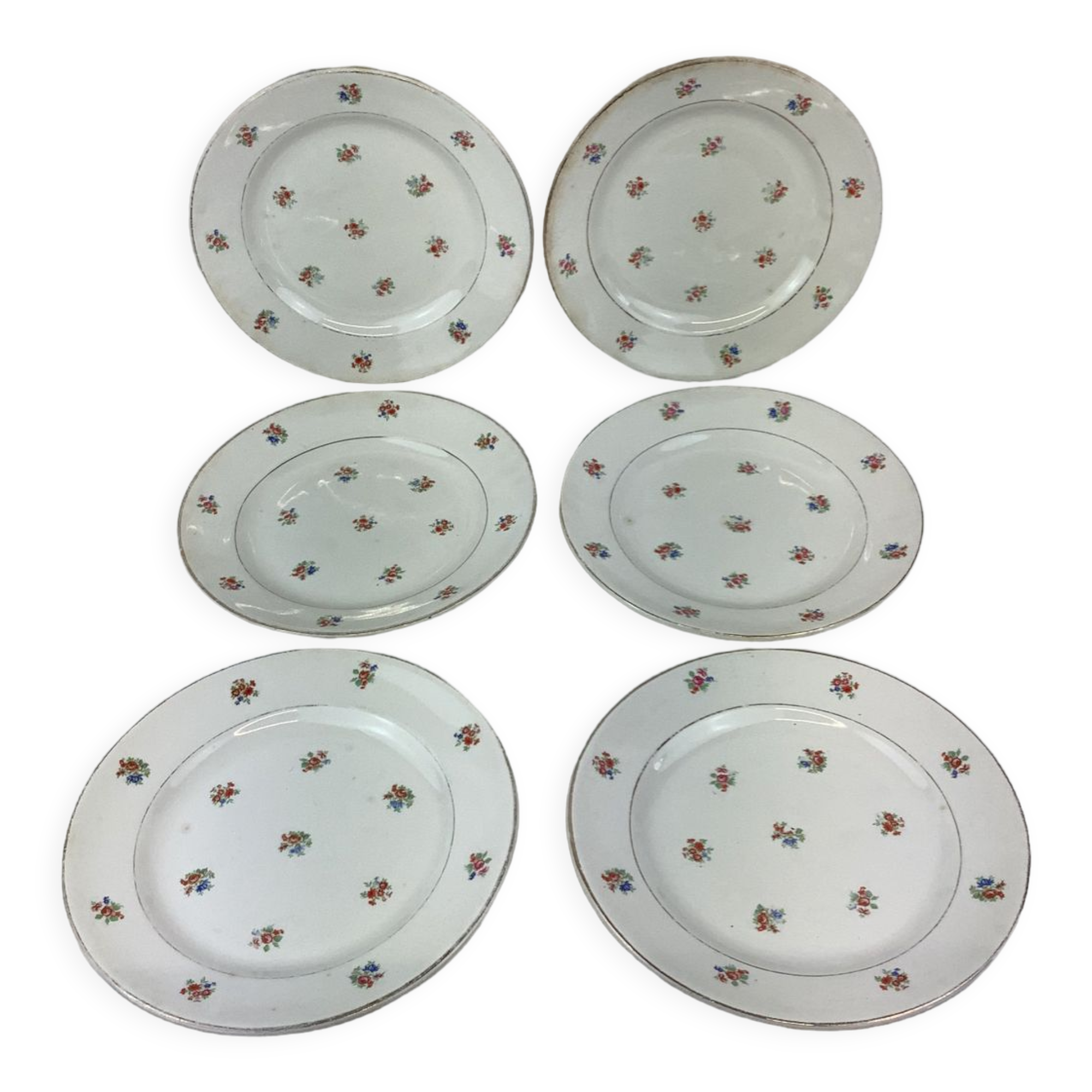 6 dessert plates made in france digoin
