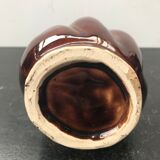 Former brown ceramic pitcher 70s vintage
