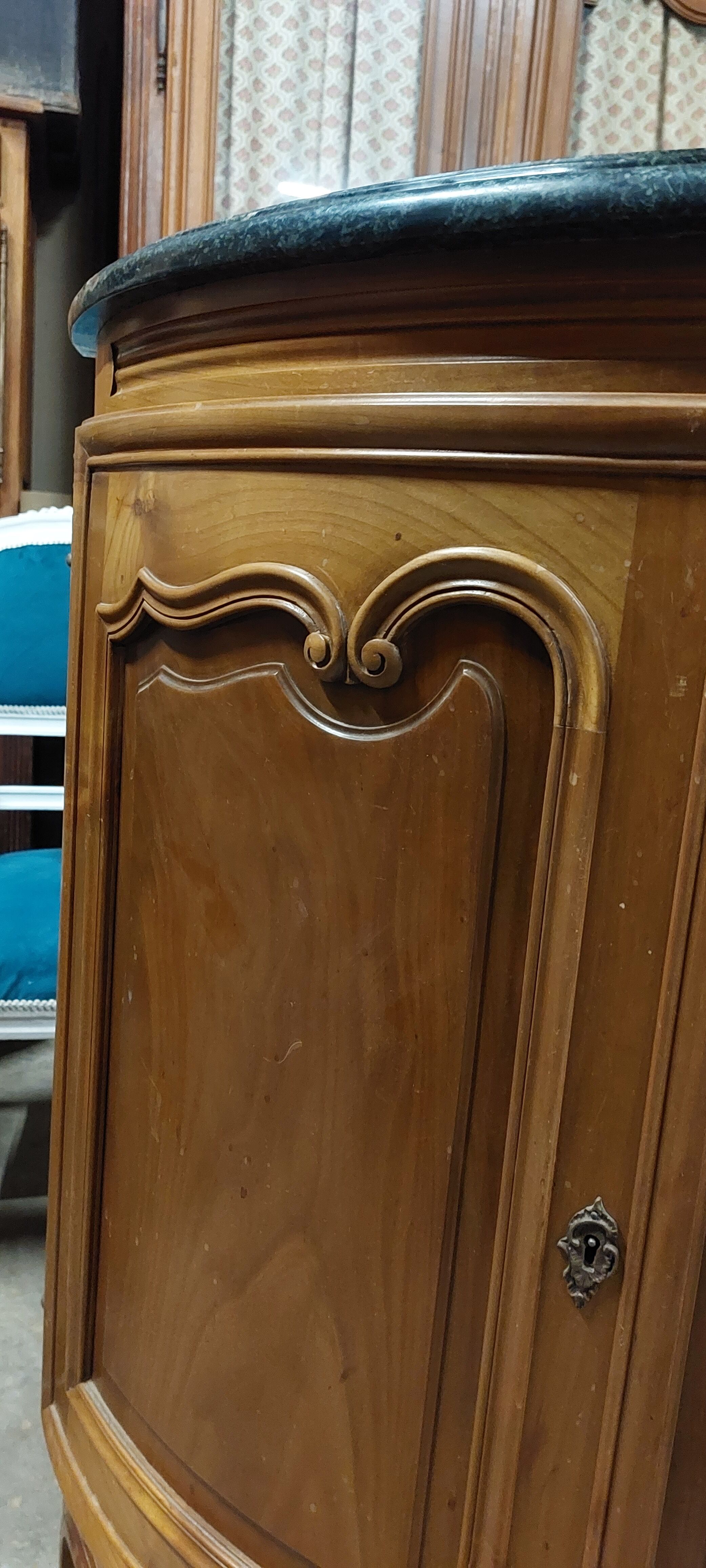 Louis XV style sideboard in cherry wood 4 doors