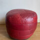 Red patchwork leather pouf