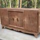 Buffet enfilade art déco 4 portes rénové en bois de chêne brut 200cm