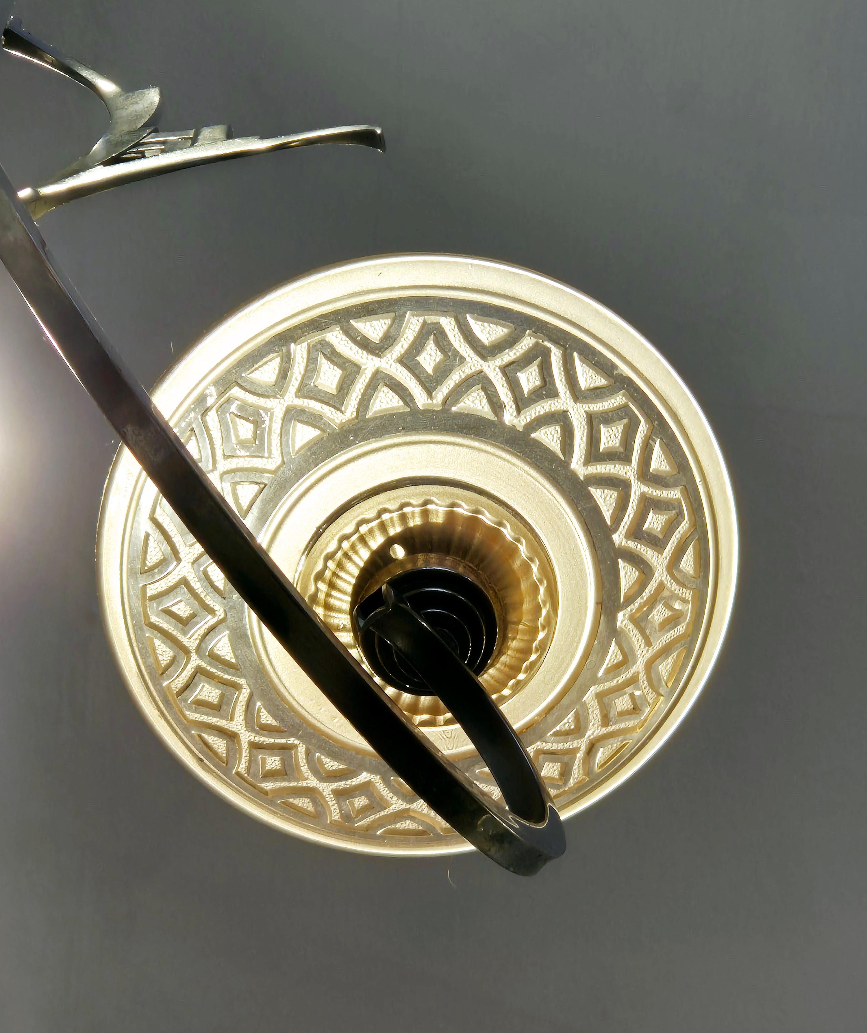 French chandelier, with pink glass shades, Art Deco