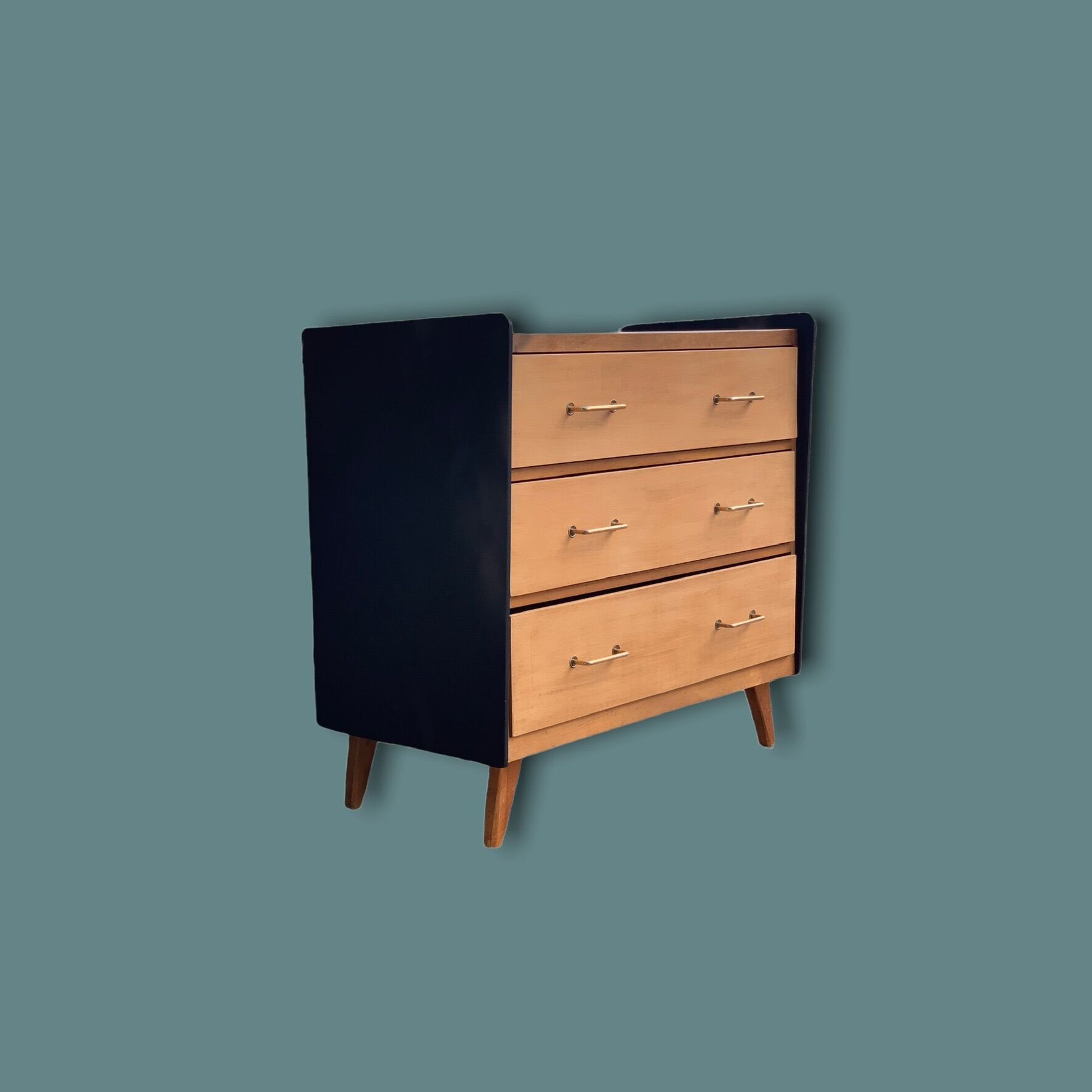 1960 compass foot chest of drawers
