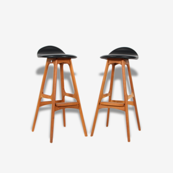 EriK Buch,Paire de tabourets de bar OD 61, scandinave