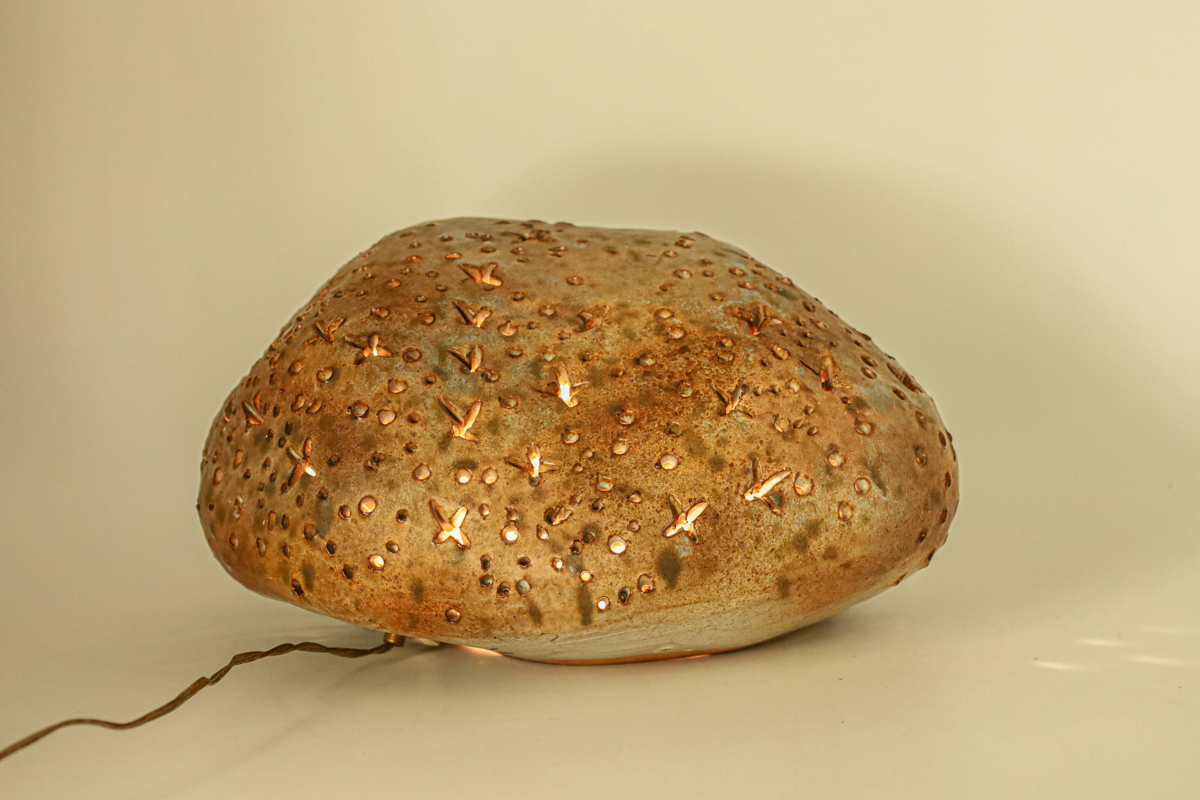 Agnès Escala ceramic rock lamp from the 70s in Vallauris