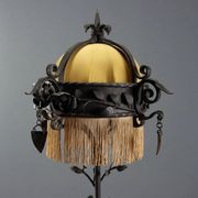Antique Art Nouveau lamp in wrought iron, Italy, 20th century