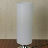 Chrome and opaline lamp