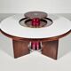 Dining table in walnut, laminate and steel by Silvio Coppola for Bernini, Italy.