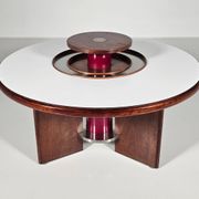Dining table in walnut, laminate and steel by Silvio Coppola for Bernini, Italy.
