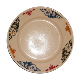 Old dessert plate in earthenware