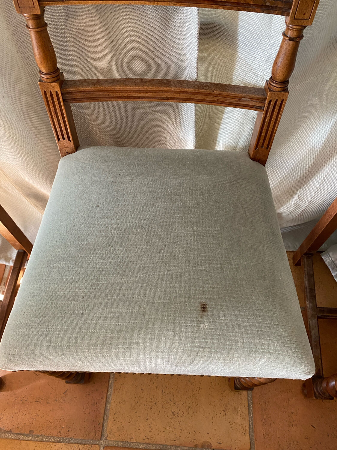 Six turned wooden chairs