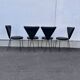 Set of 4 Lübke chairs in black leather, premium version – Germany, 1960