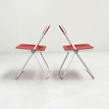 Red and white plia chair by giancarlo piretti for castelli, 1960