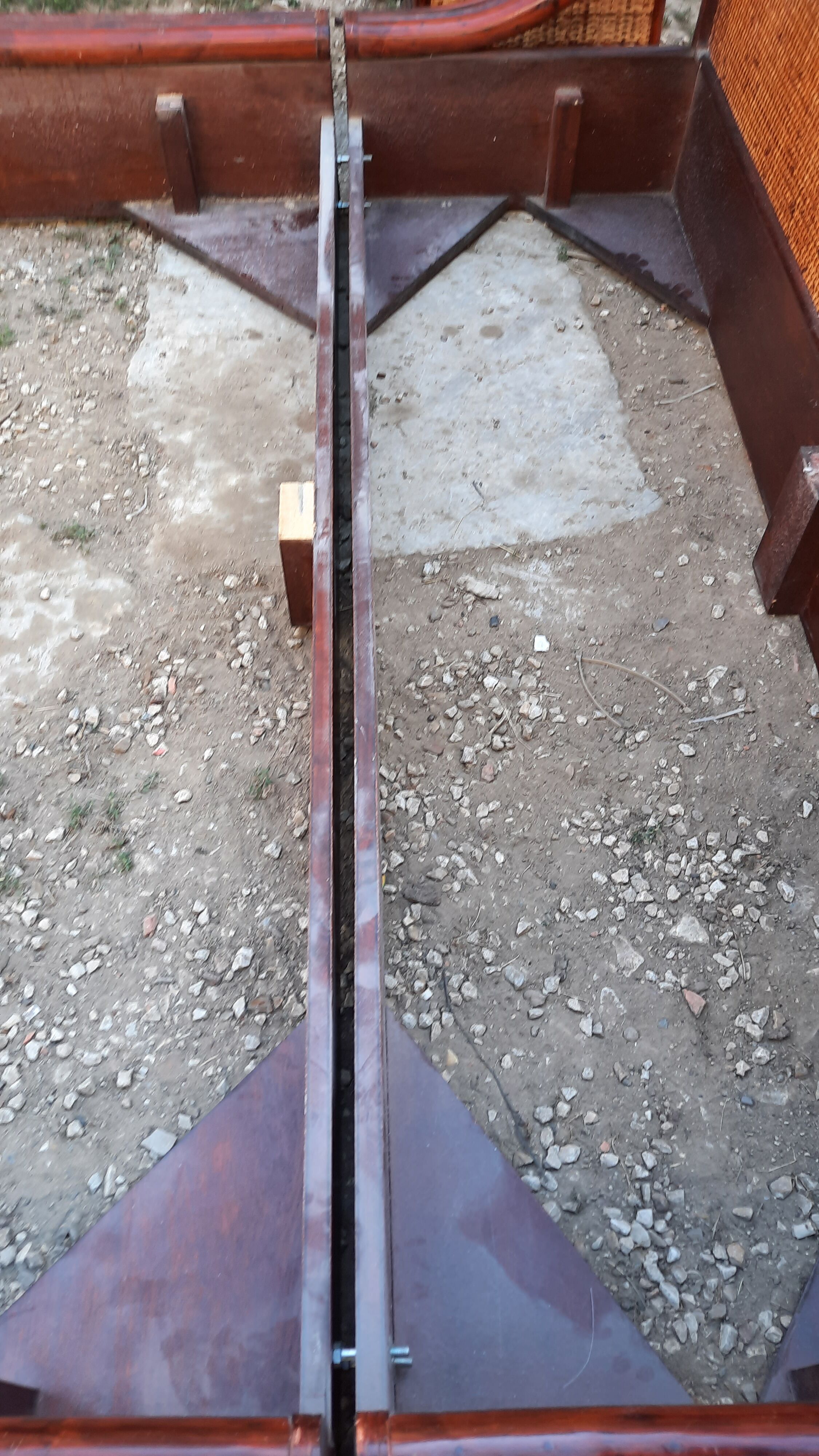 Rattan and bamboo bed and side tables