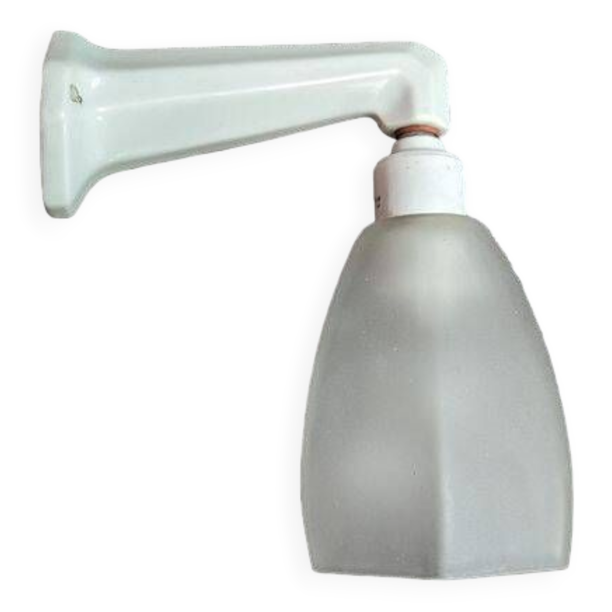 Old white porcelain wall lamp Art Deco 1930 tulip opalescent glass paste