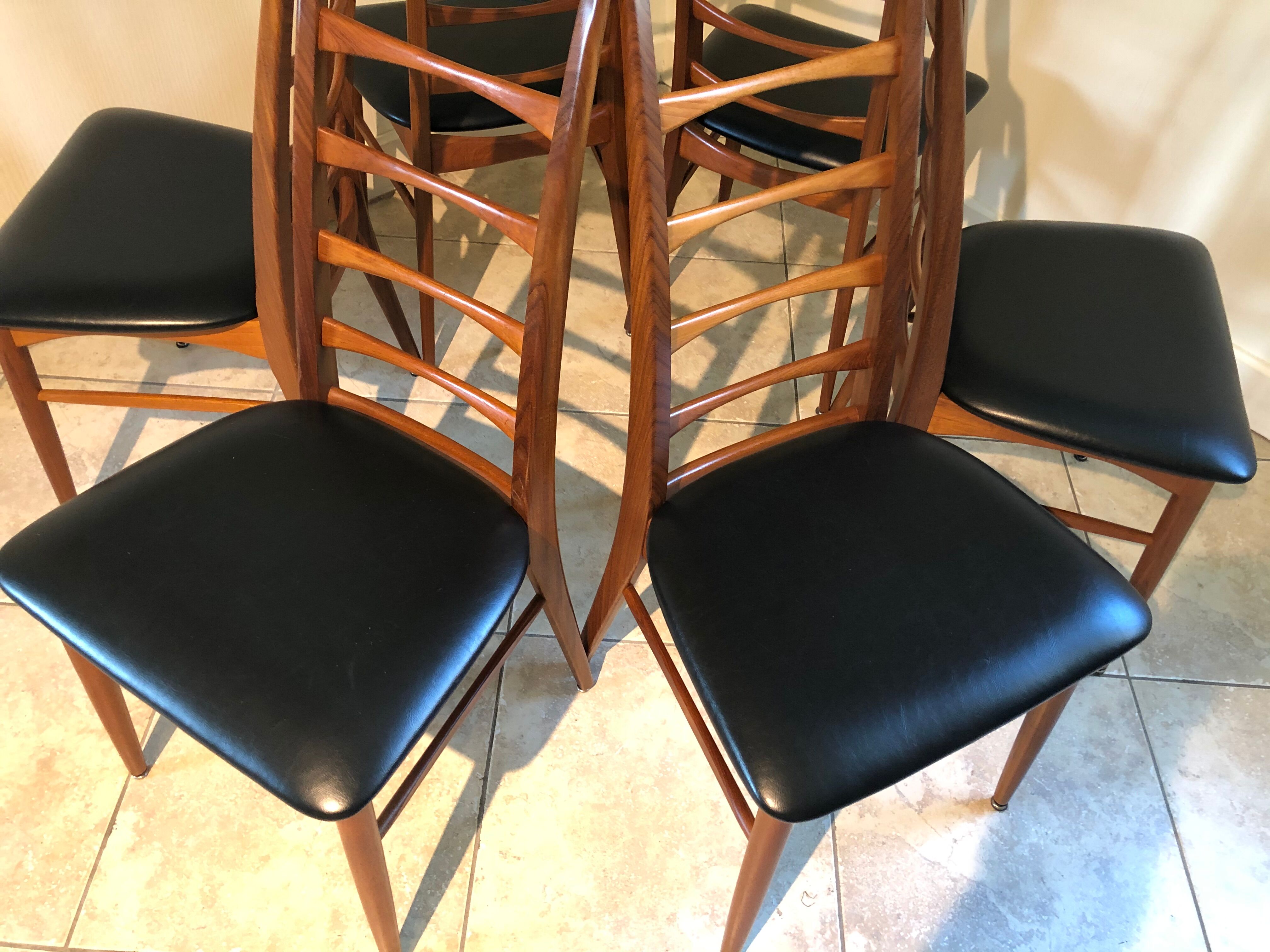 Set of 6 Scandinavian Teak "Lis" chairs by Niels Koefoed, Circa 1960