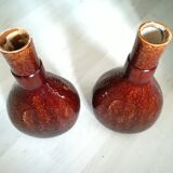 Pair of ceramic vases enamelled late 19th century