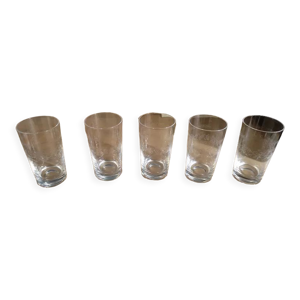 Verres cristal ciselé fleur