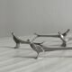 6 silver metal knife holders, pheasant shape