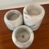 Vintage marble candlestick trio from the 1970s.