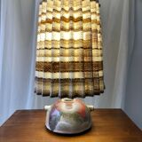 West Germany ceramic lamp and pleated lampshade