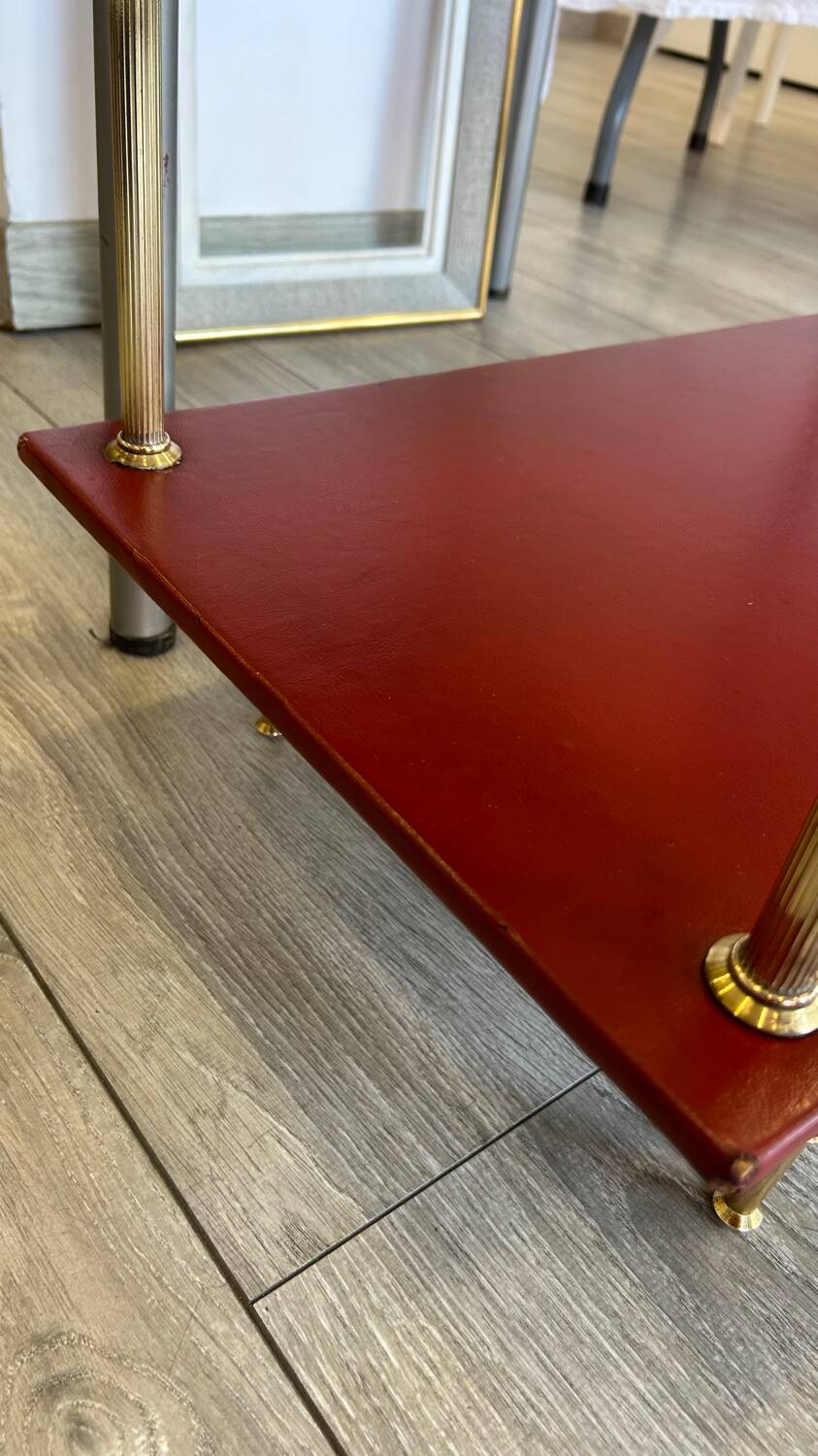 Vintage glass and brass coffee table