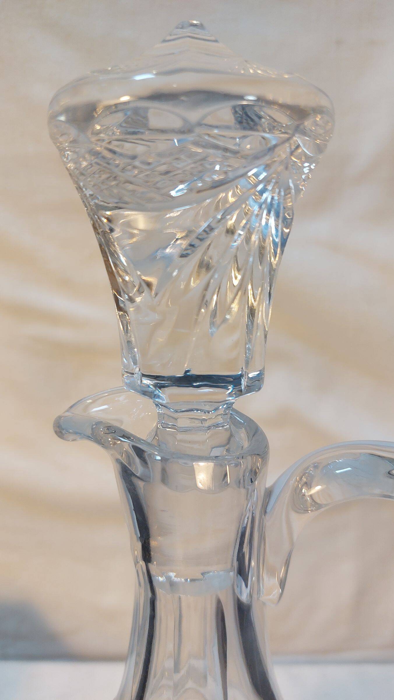 Set of 6 wine glasses and carafe in Lorraine Crystal - Gérard Model