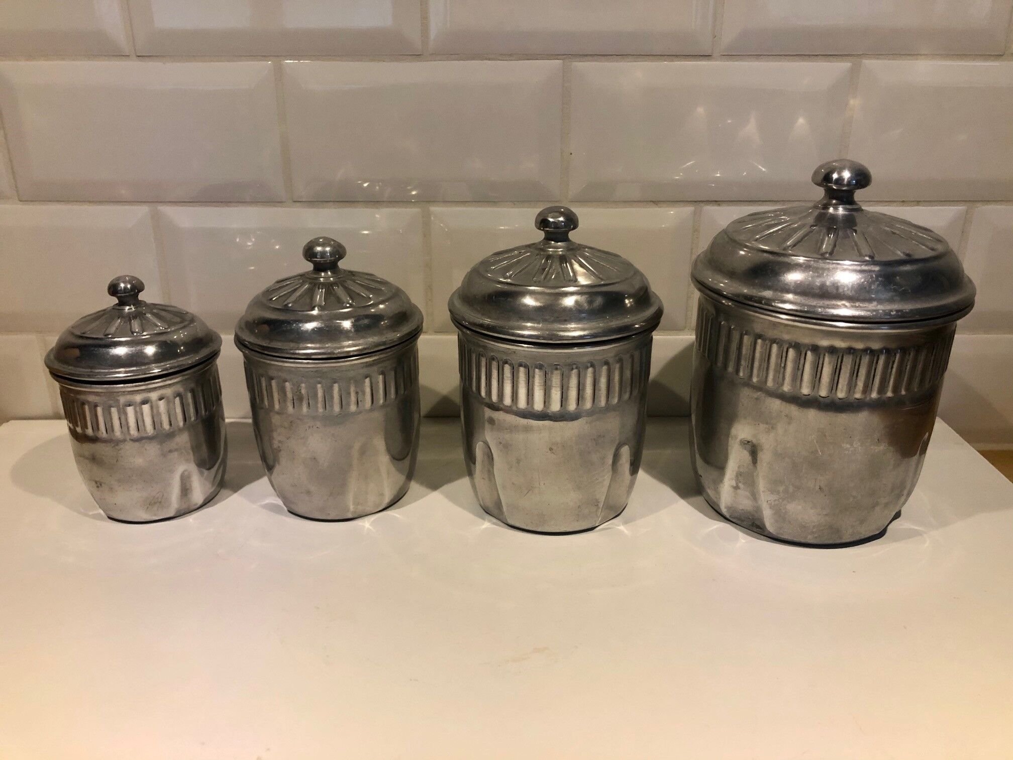 Early 20th aluminium kitchen pots