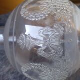 Old engraved globe oil lamp