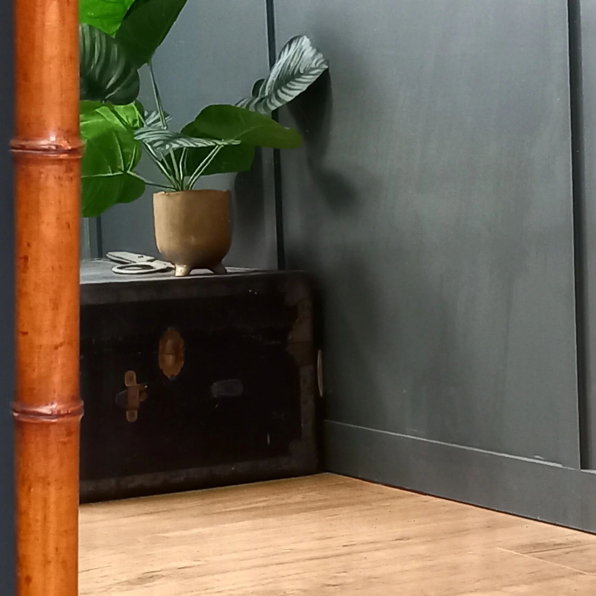 Antique faux bamboo mirror