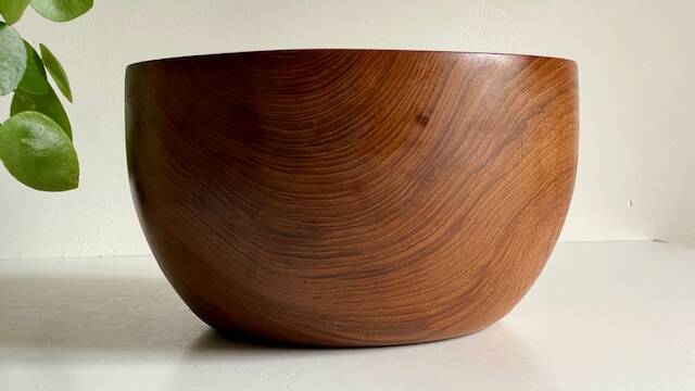 VINTAGE Solid Teak Salad Bowl