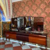 Midcentury Modern Big Mahogany Sideboard,  Osvaldo Borsani style , Italy 1950 's
