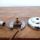 Old Elau workshop lamp / wall lamp (Joseph Laurent) in chromed metal, 1950s