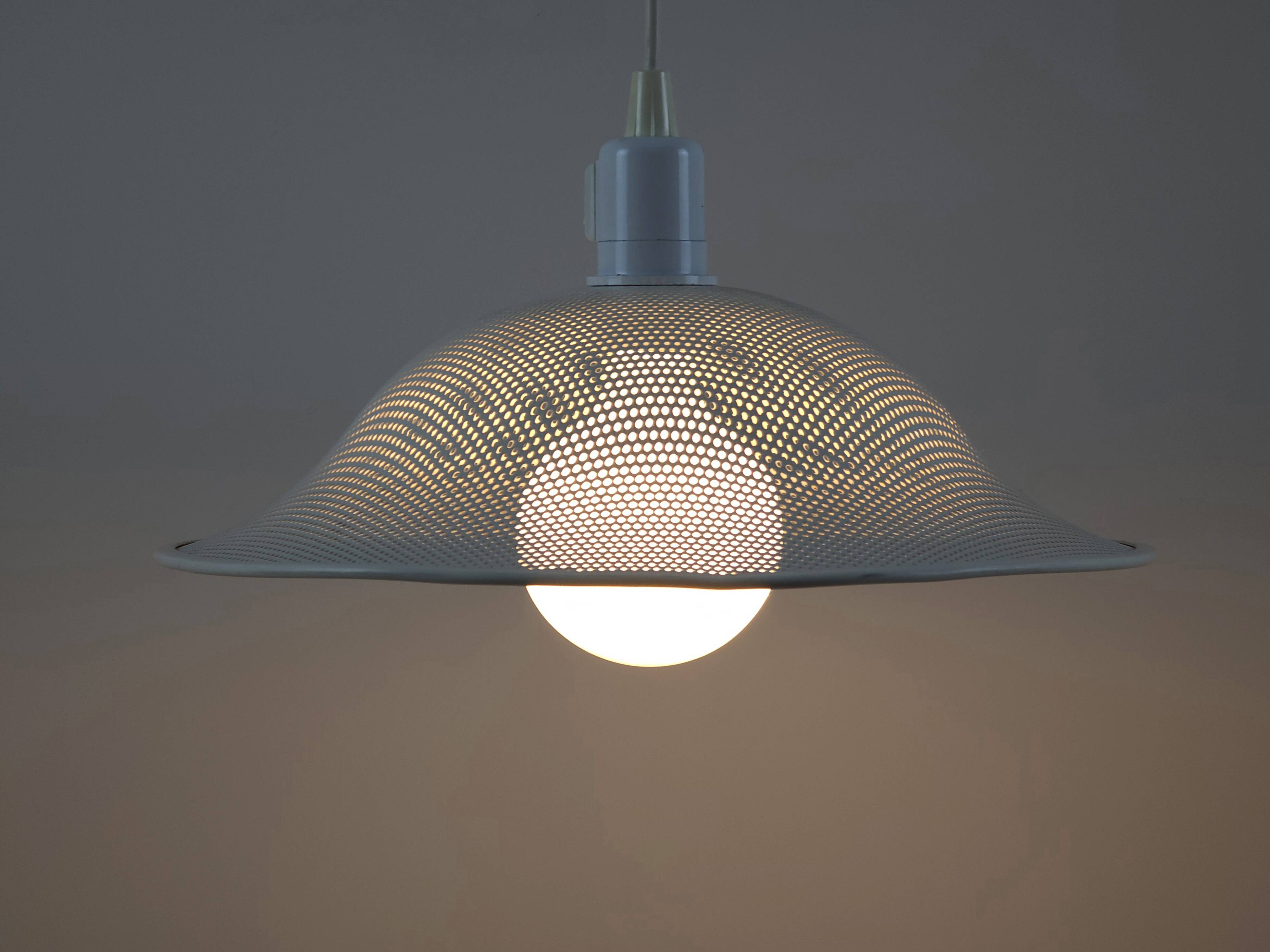 Vintage 1980s Postmodern-Industrial Perforated Pendant Lamp By Massive.