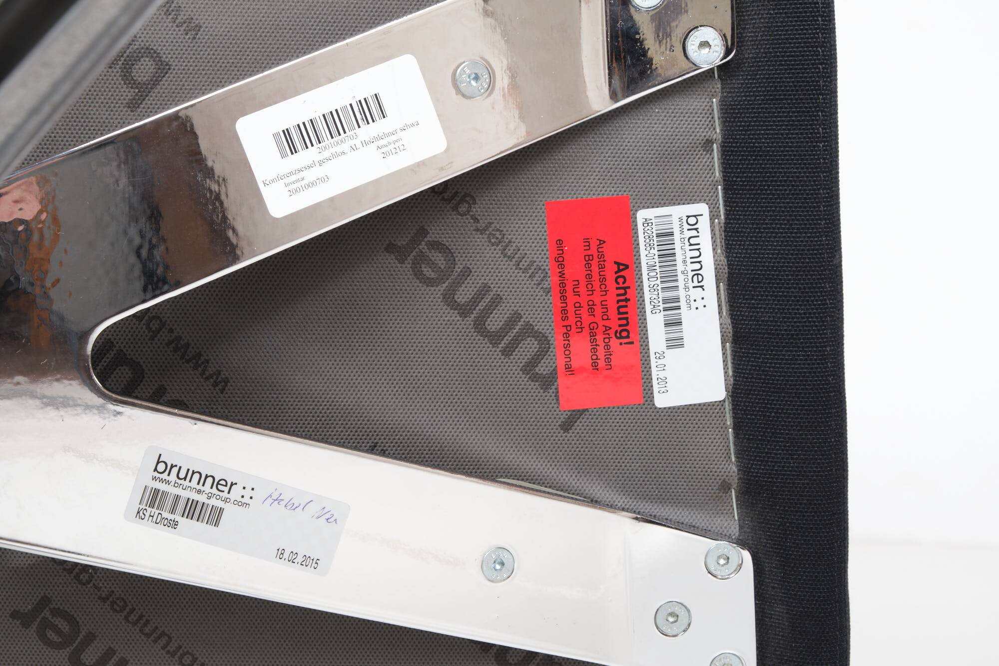 Conference chair, Brunner, with textile cover, black, chrome