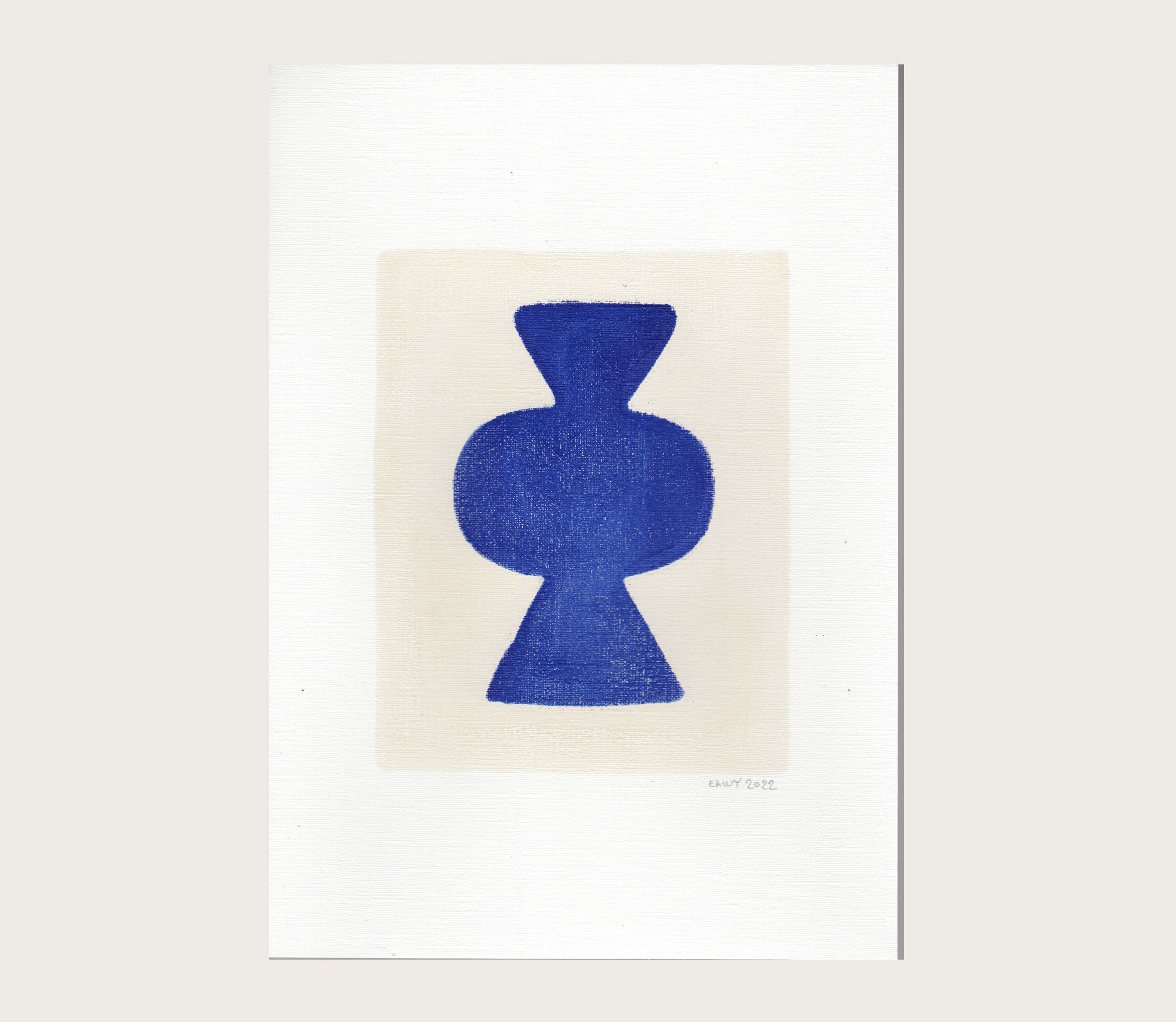 Abstract illustration M706 Klein blue signed eawy