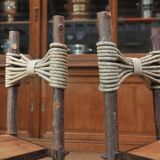 Vintage wooden chairs and 1950s rope