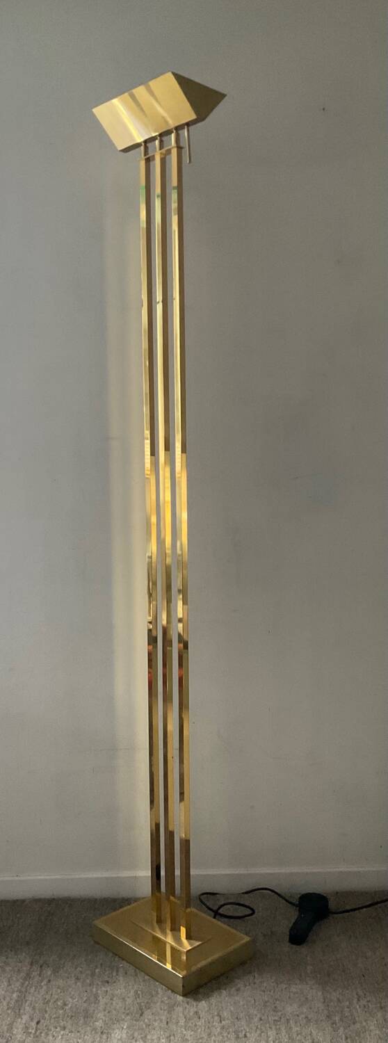 Maison Deknudt brass floor lamp from the 70s