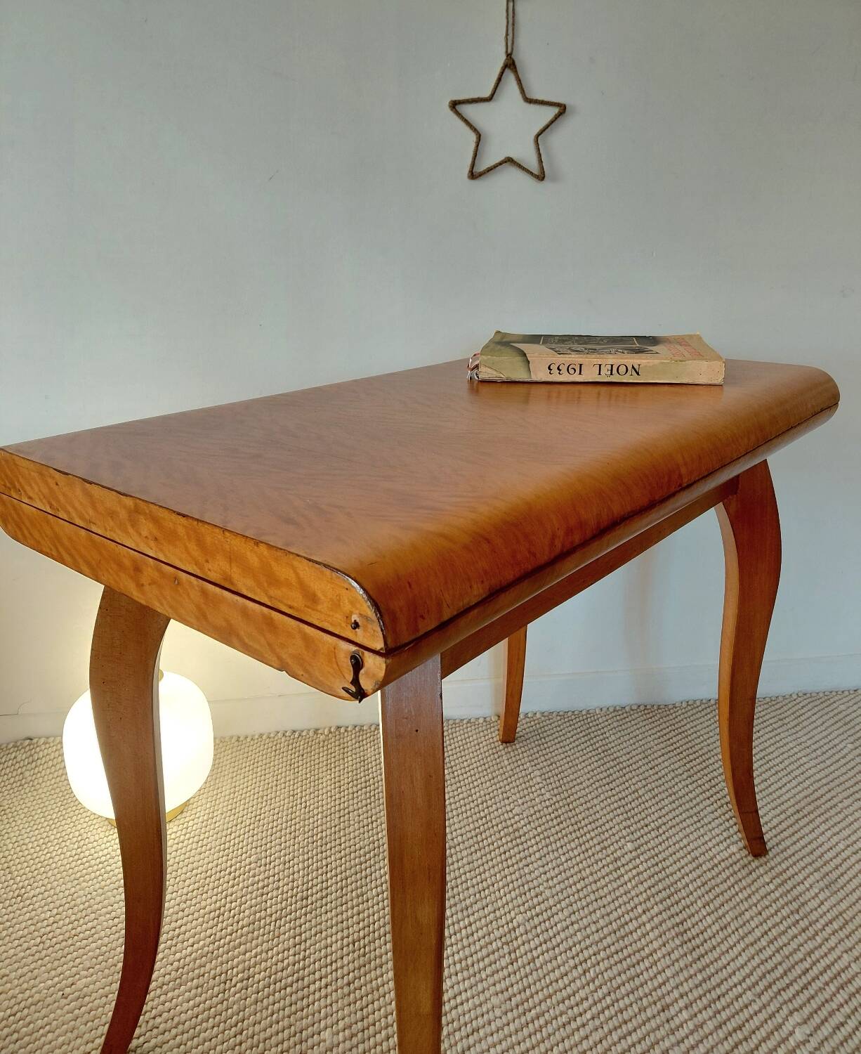 Spectacular Art Deco modular Console Table in walnut burl - 2 in 1